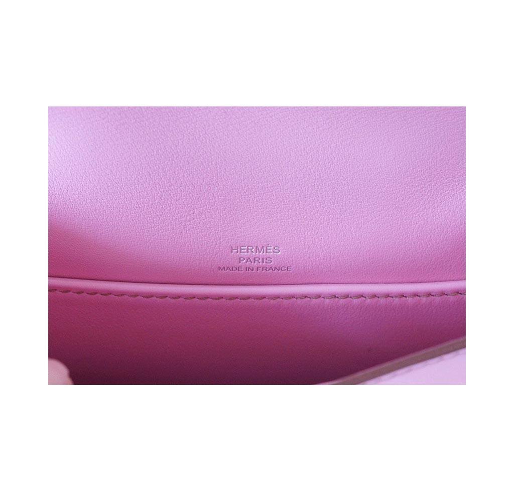 Hermes Kelly JPG Pochette 5P Pink Swift Leather Palladium Hardware