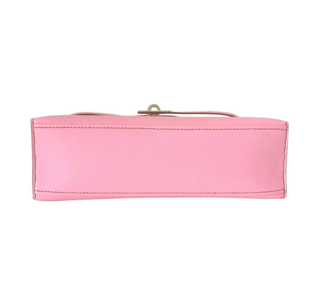 Hermes Kelly JPG Pochette 5P Pink Swift Leather Palladium Hardware