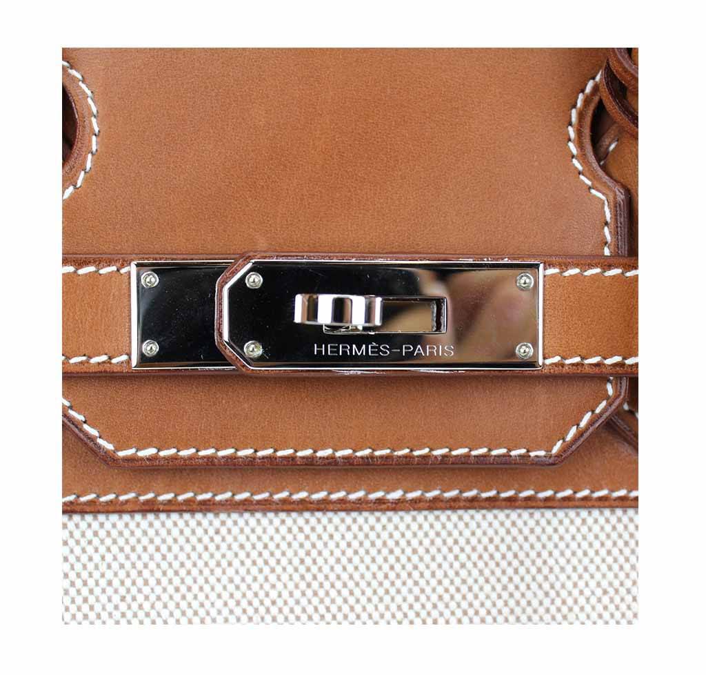 Hermes Birkin 30 Toile Natural Barenia Leather Palladium Hardware Limited Edition