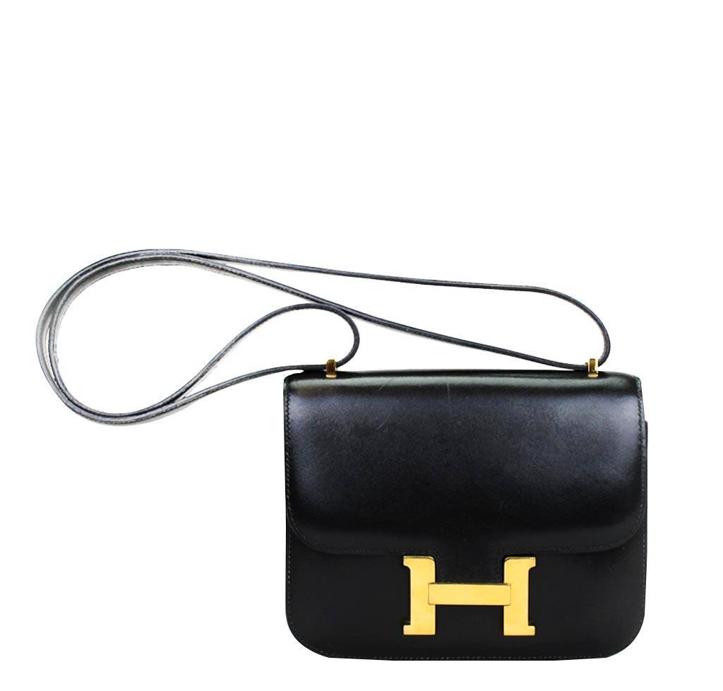 Hermes Constance 18 Black Box Leather Gold Hardware