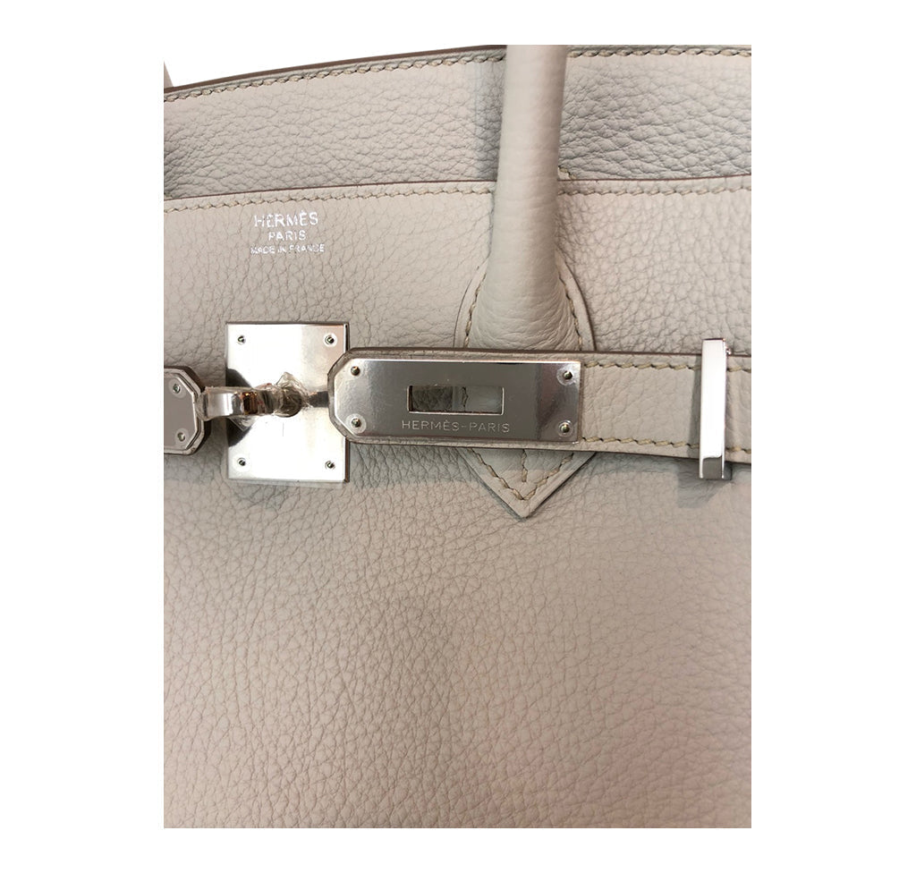 Hermes Birkin 30 Gris Perle Togo Leather Palladium Hardware