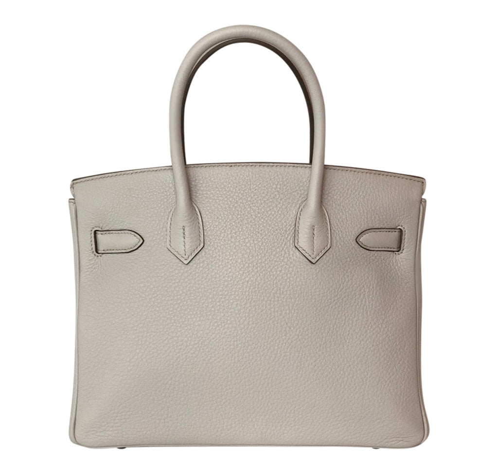 Hermes Birkin 30 Gris Perle Togo Leather Palladium Hardware