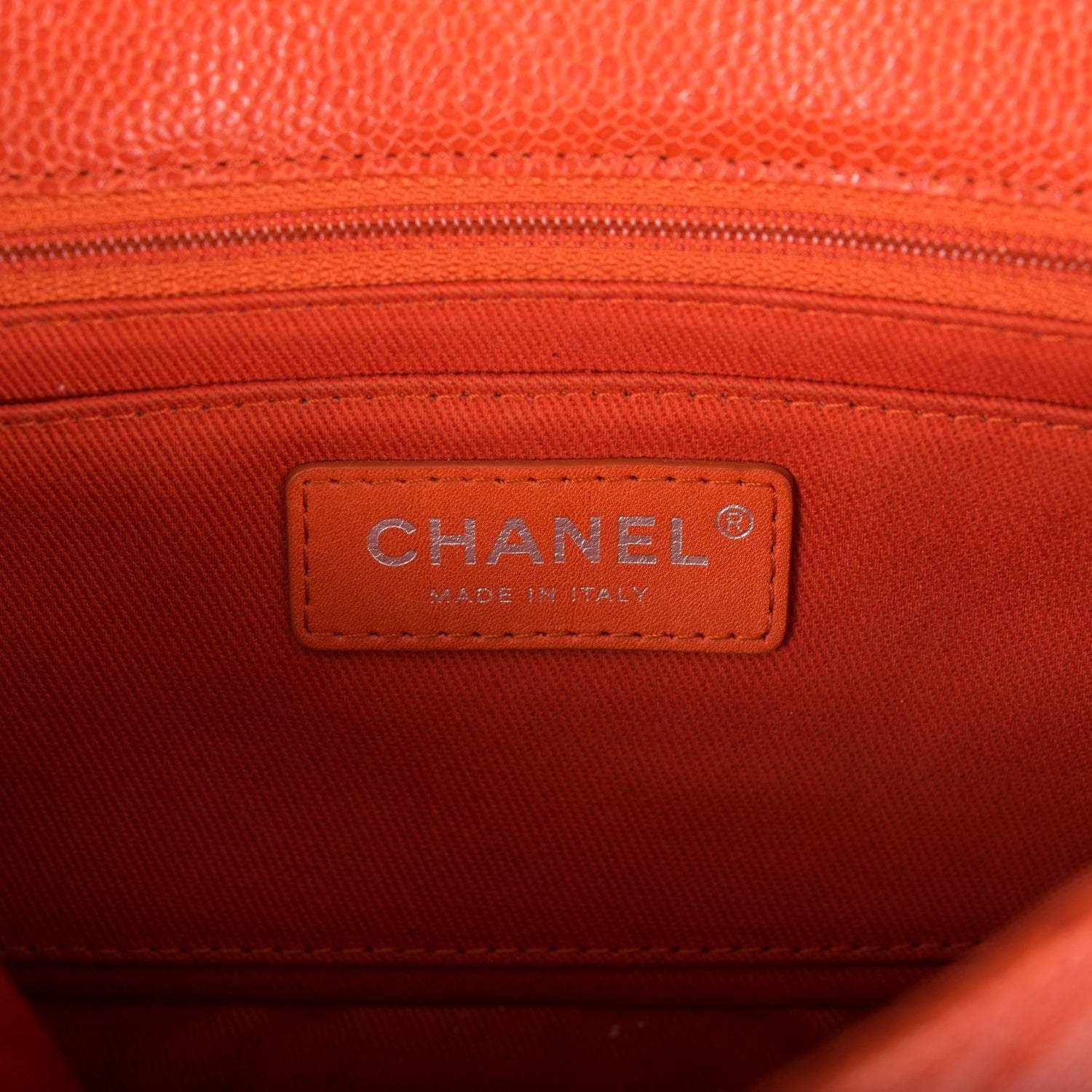 Pre-owned Chanel Mini Flap Bag Dark Orange Caviar Ruthenium Hardware