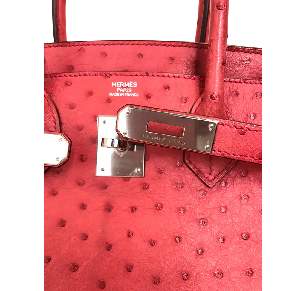 Hermes Birkin 30 Ostrich Bougainvillea