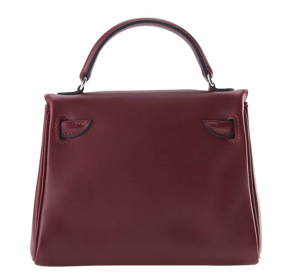 Hermes Kelly Idole Rouge Gulliver Leather Palladium Hardware