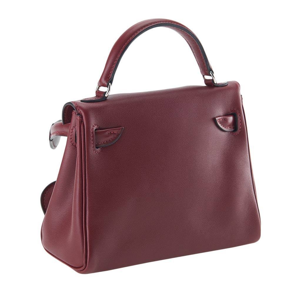 Hermes Kelly Idole Rouge Gulliver Leather Palladium Hardware