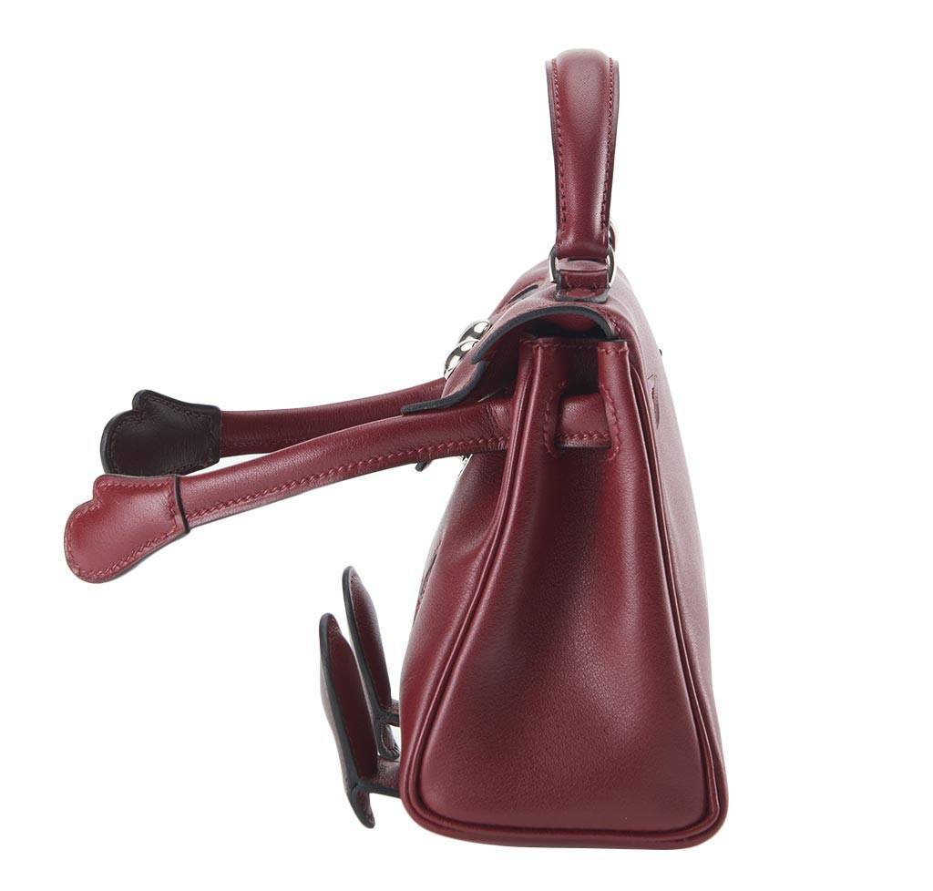 Hermes Kelly Idole Rouge Gulliver Leather Palladium Hardware