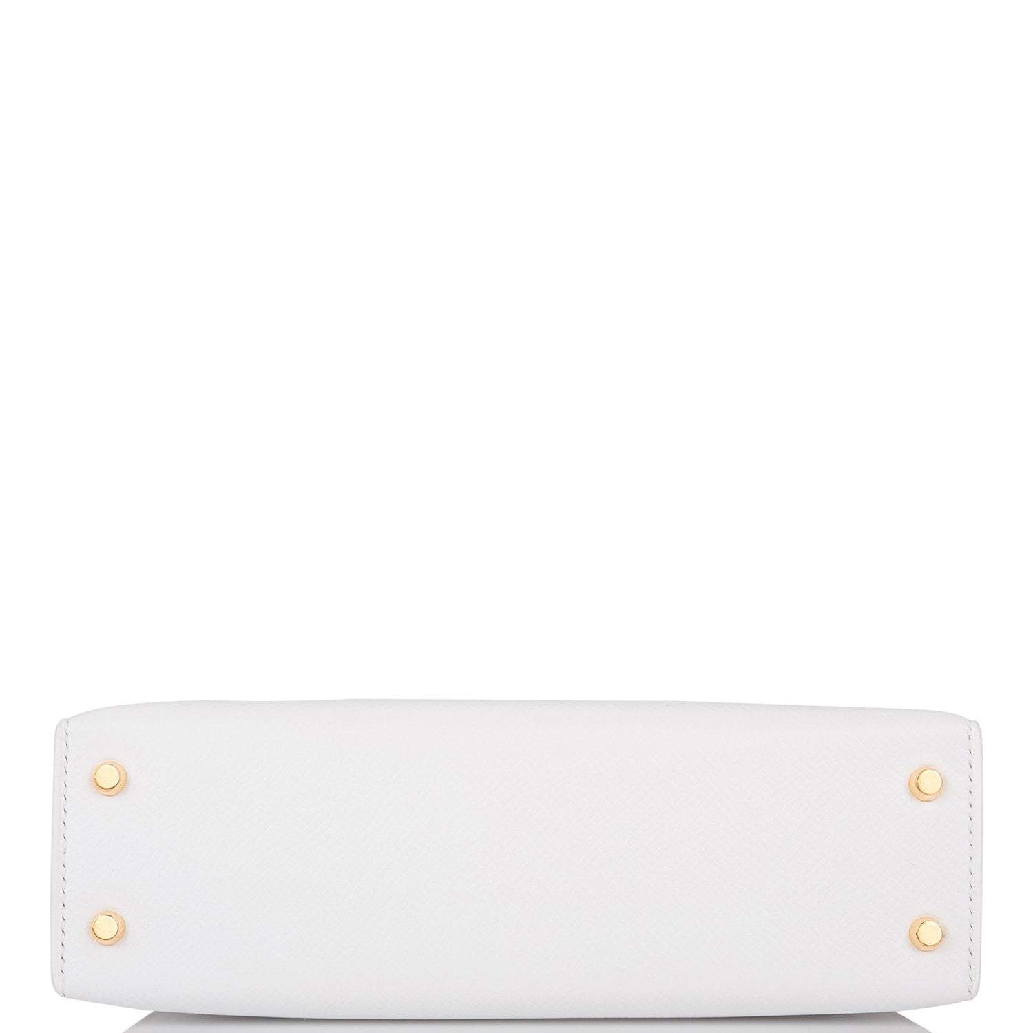 Hermes Horseshoe Stamp (HSS) White and Jaune D'Or Epsom Sellier Kelly 20cm with Permabrass Hardware