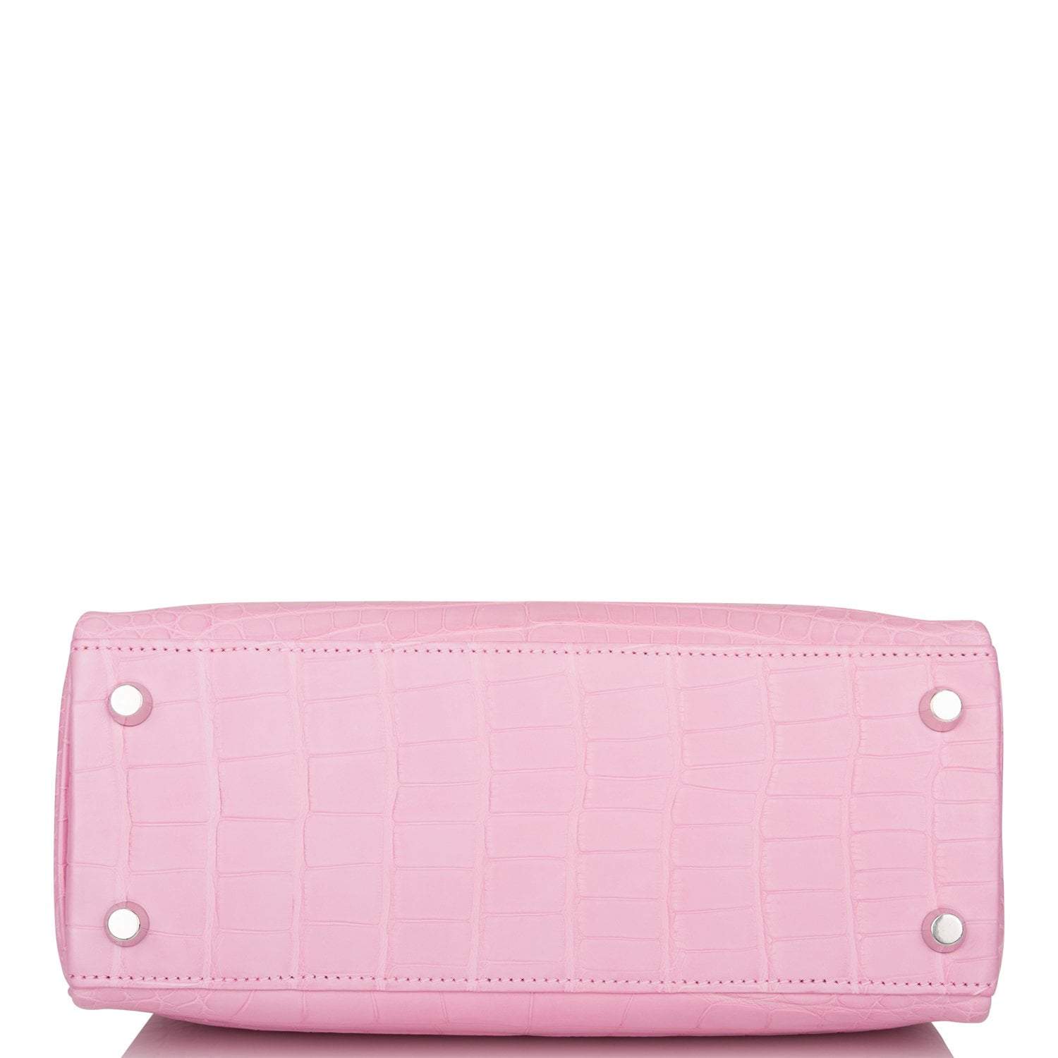 Hermes Bubblegum 5P Matte Alligator Retourne Kelly 25cm Palladium Hardware