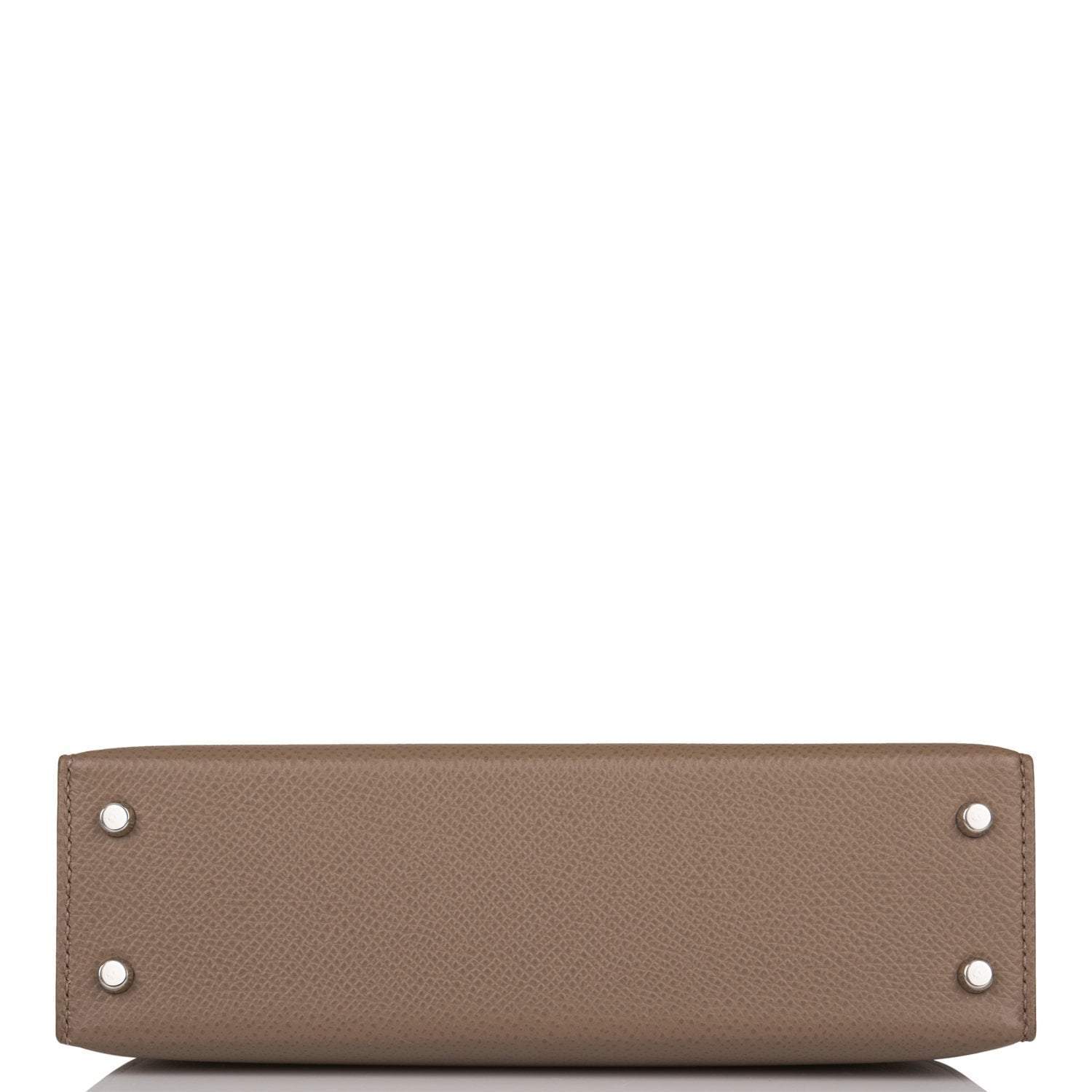 Hermes Tri-Color Kelly Sellier 20 Etoupe, Alezan and Biscuit Epsom Palladium Hardware