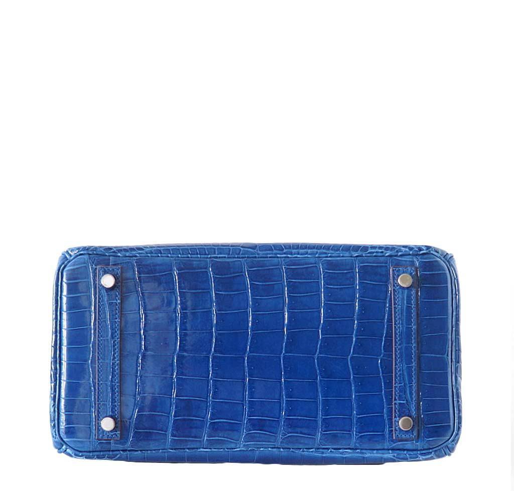 Hermes Birkin 30 Mykonos Crocodile Leather Palladium Hardware