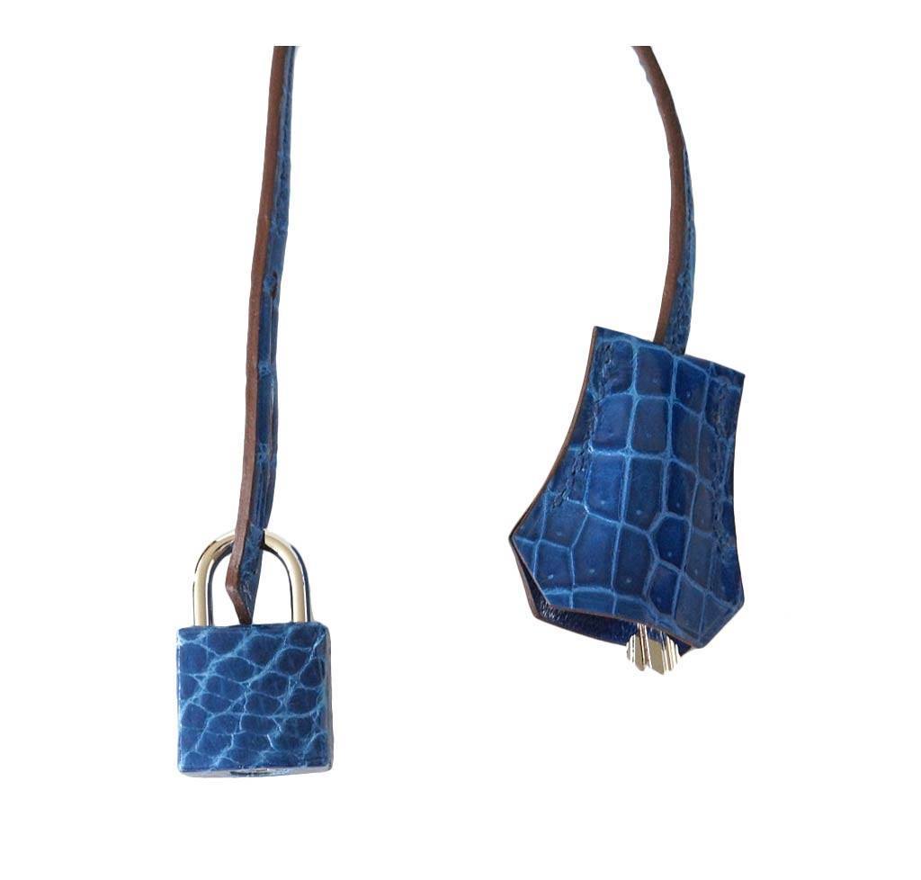 Hermes Birkin 30 Mykonos Crocodile Leather Palladium Hardware