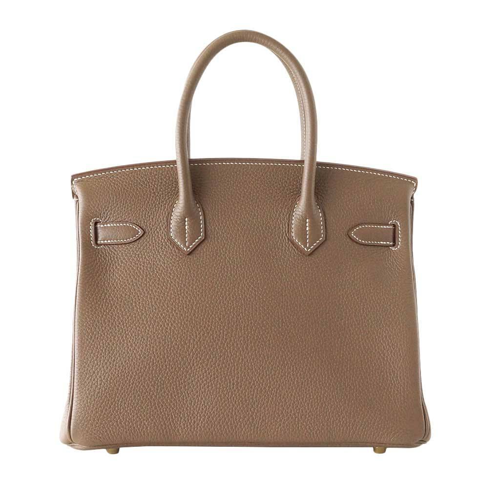 Hermes Birkin 30 Etoupe Togo Leather Gold Hardware