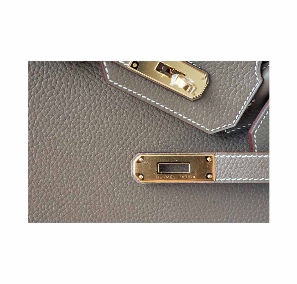 Hermes Birkin 30 Etoupe Togo Leather Gold Hardware