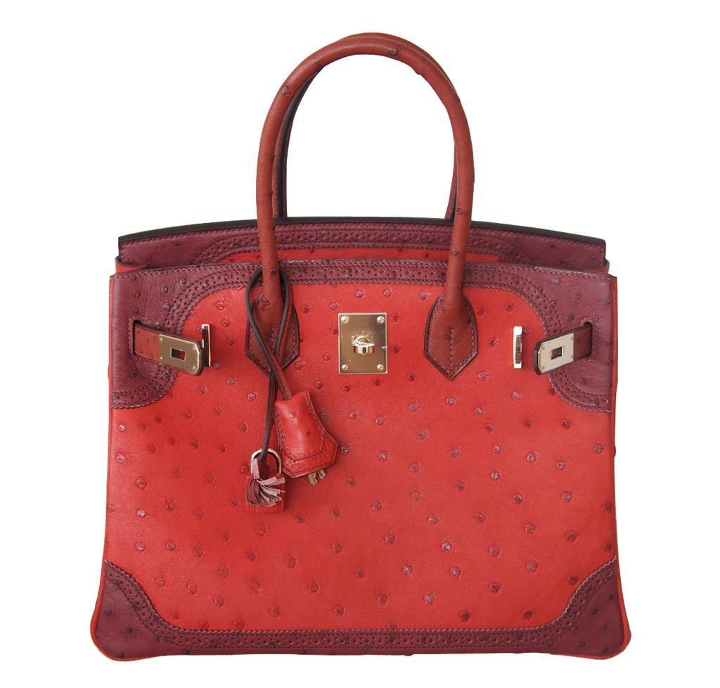 Hermes Birkin 30 Ghillies Bag Tri-Color Red - Limited Edition
