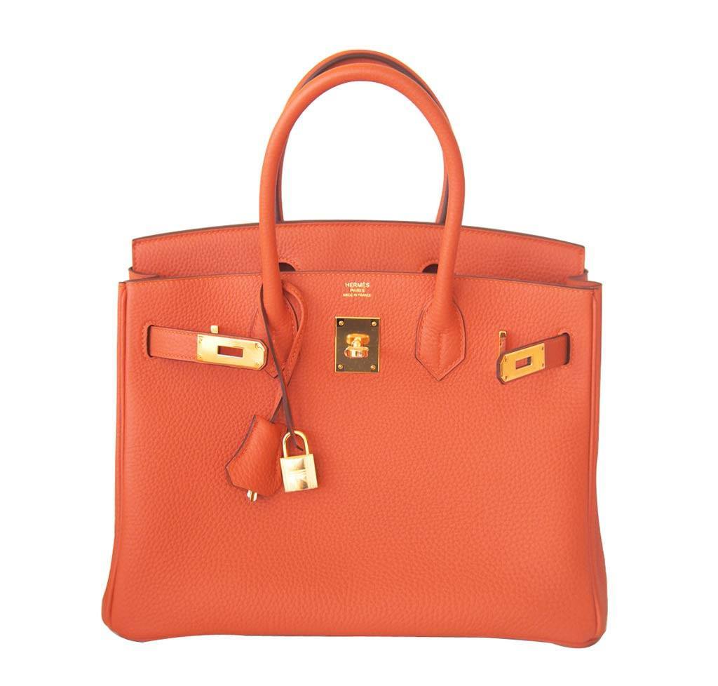 Hermès Birkin 30 Bag Orange Togo Leather