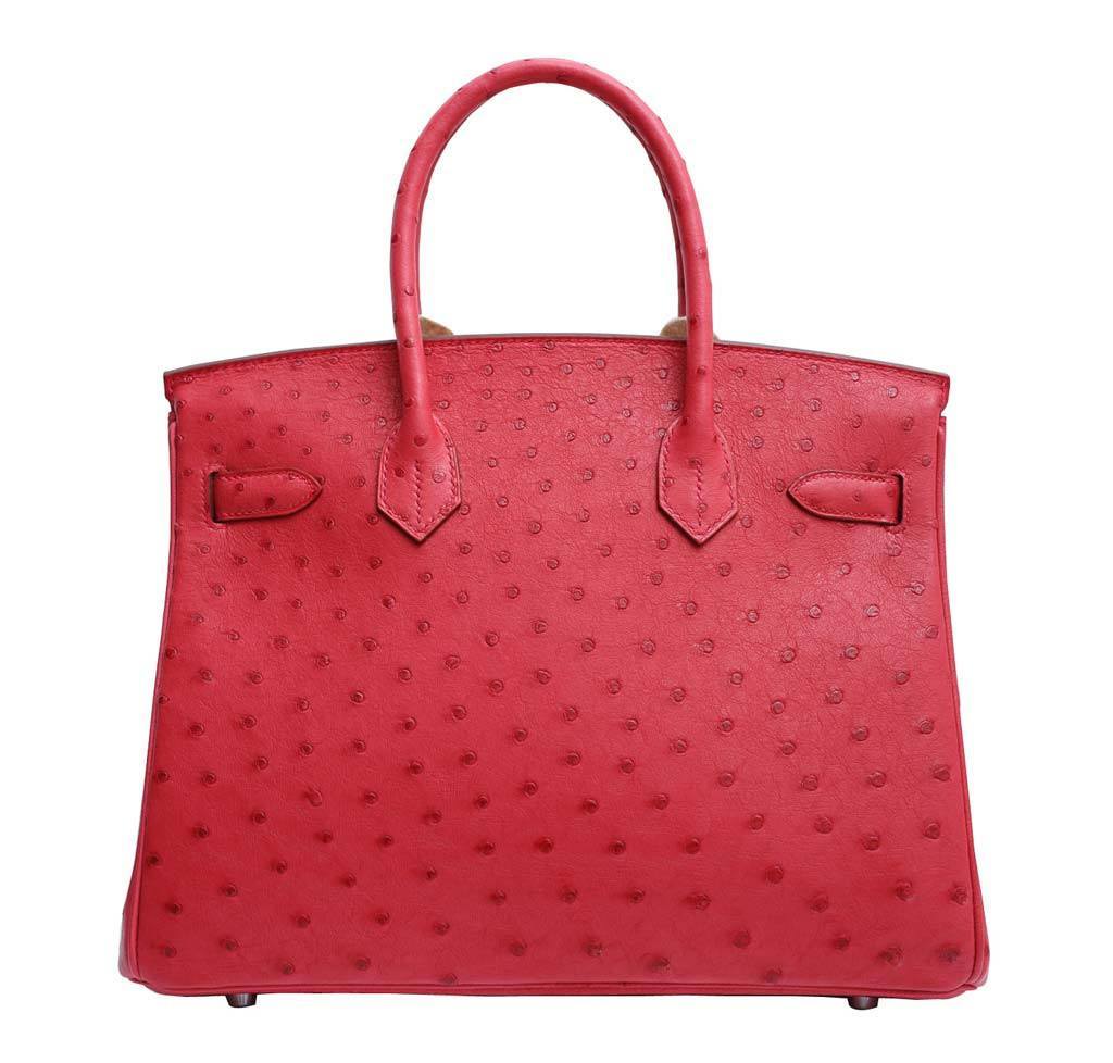 Hermes Birkin 30 Ostrich Bougainvillea Bag