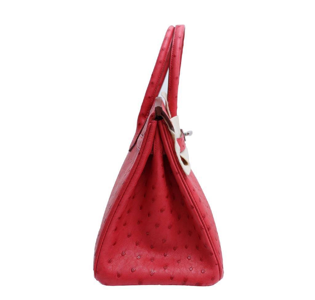 Hermes Birkin 30 Ostrich Bougainvillea Bag