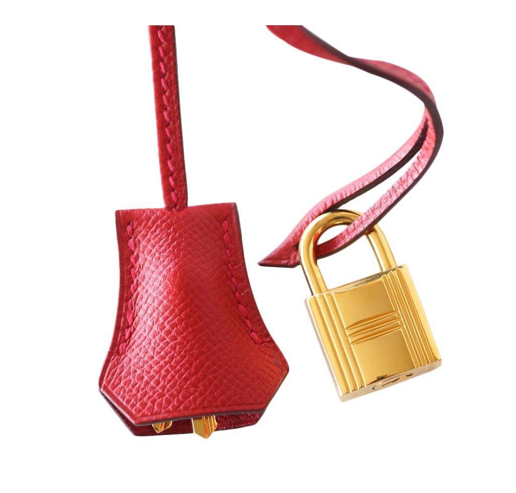 Hermes Birkin 30 Rouge Casaque Epsom Leather Gold Hardware