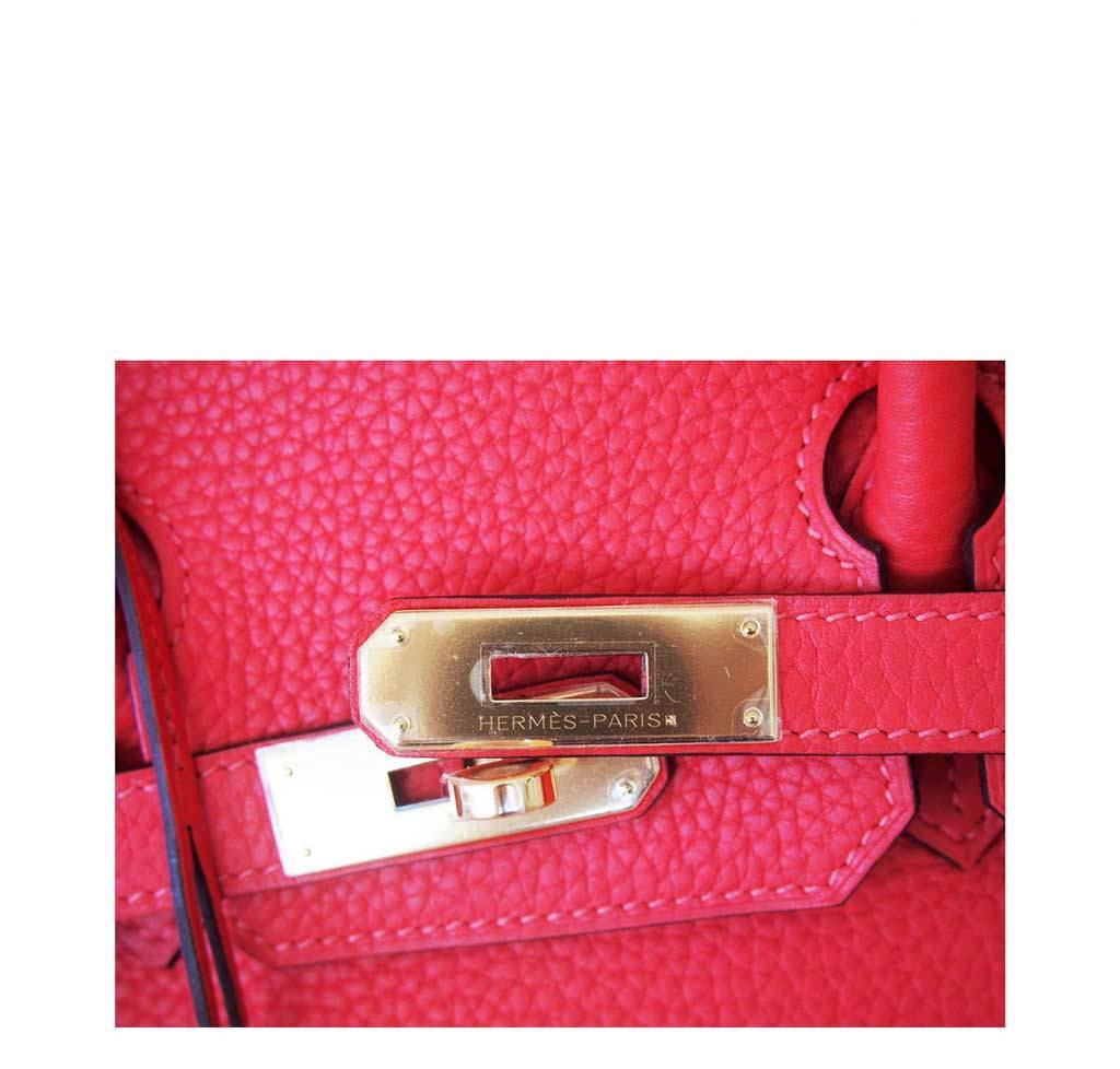 Hermes Birkin 30 Rouge Pivoine Clemence Bag
