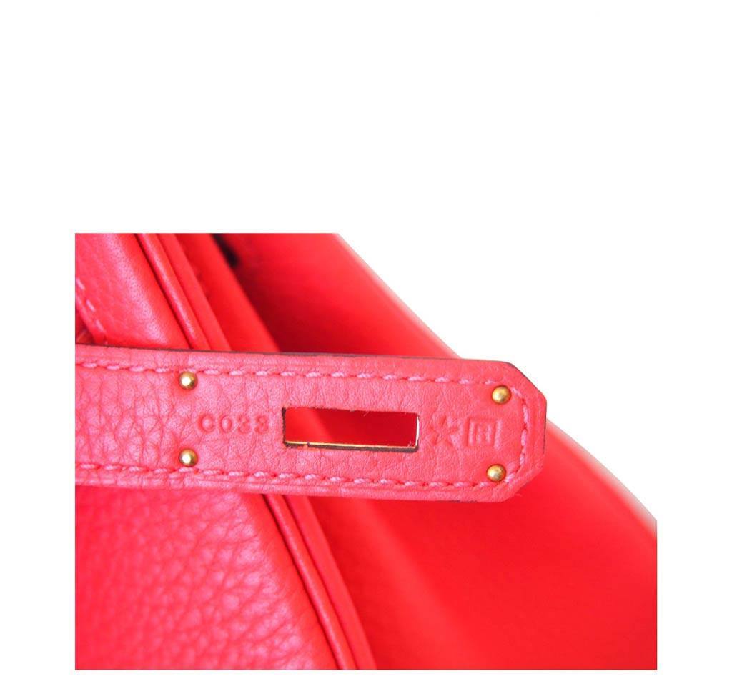 Hermes Birkin 30 Rouge Pivoine Clemence Bag