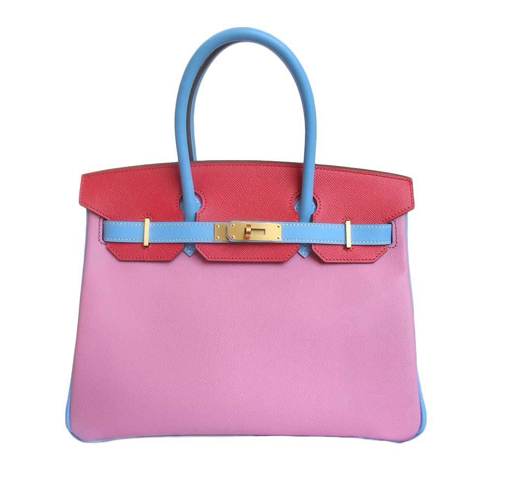 Hermes Birkin 30 HSS Special Order Pink Celeste & Rose Jaipur Epsom Leather Gold Hardware