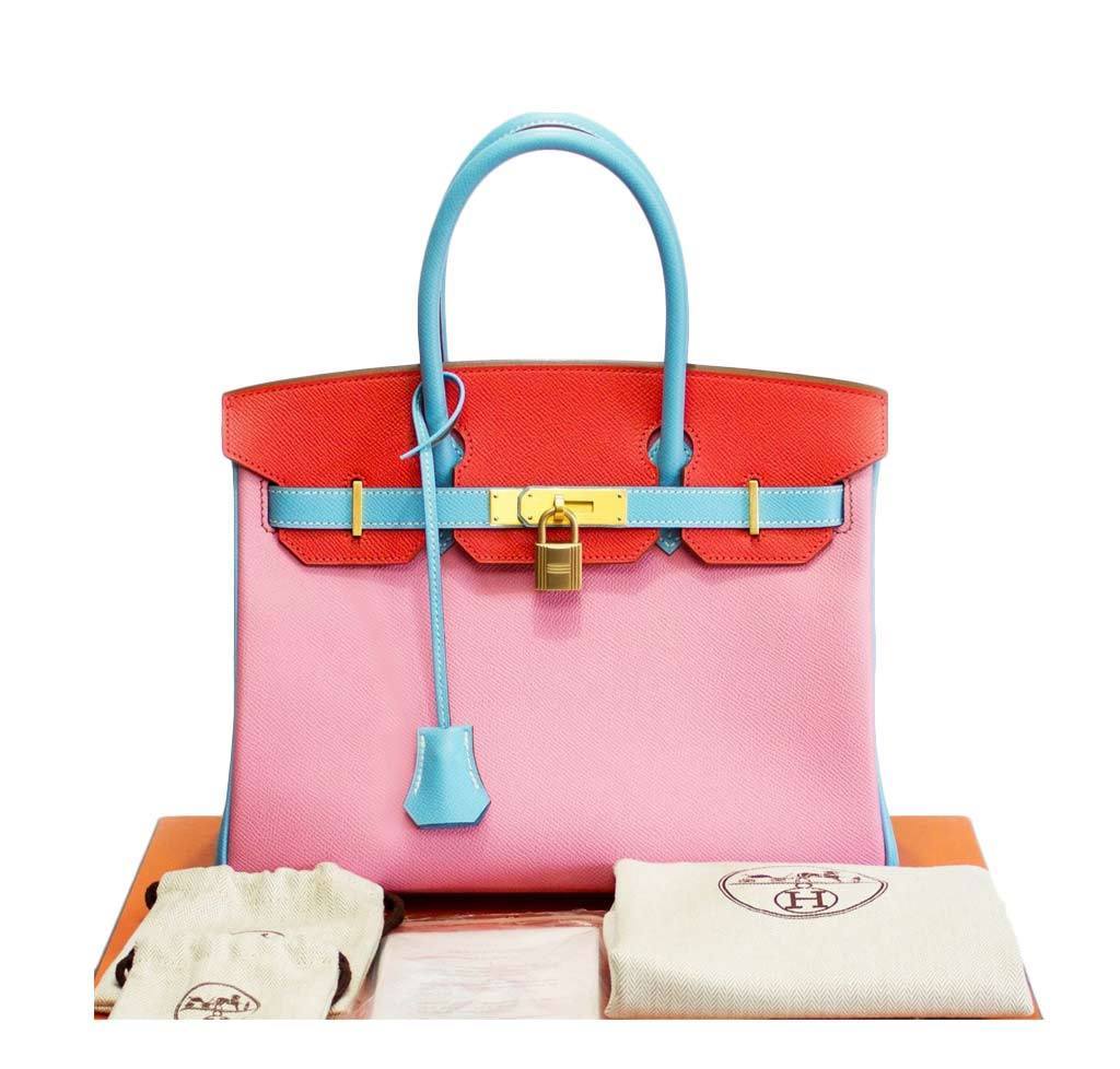 Hermes Birkin 30 HSS Special Order Pink Celeste & Rose Jaipur Epsom Leather Gold Hardware