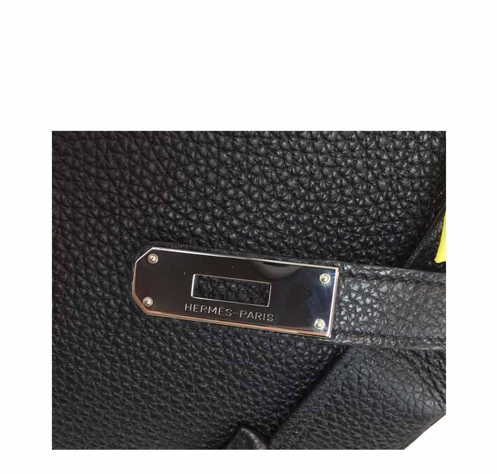 Hermes Kelly 32 Black Togo Leather Palladium Hardware