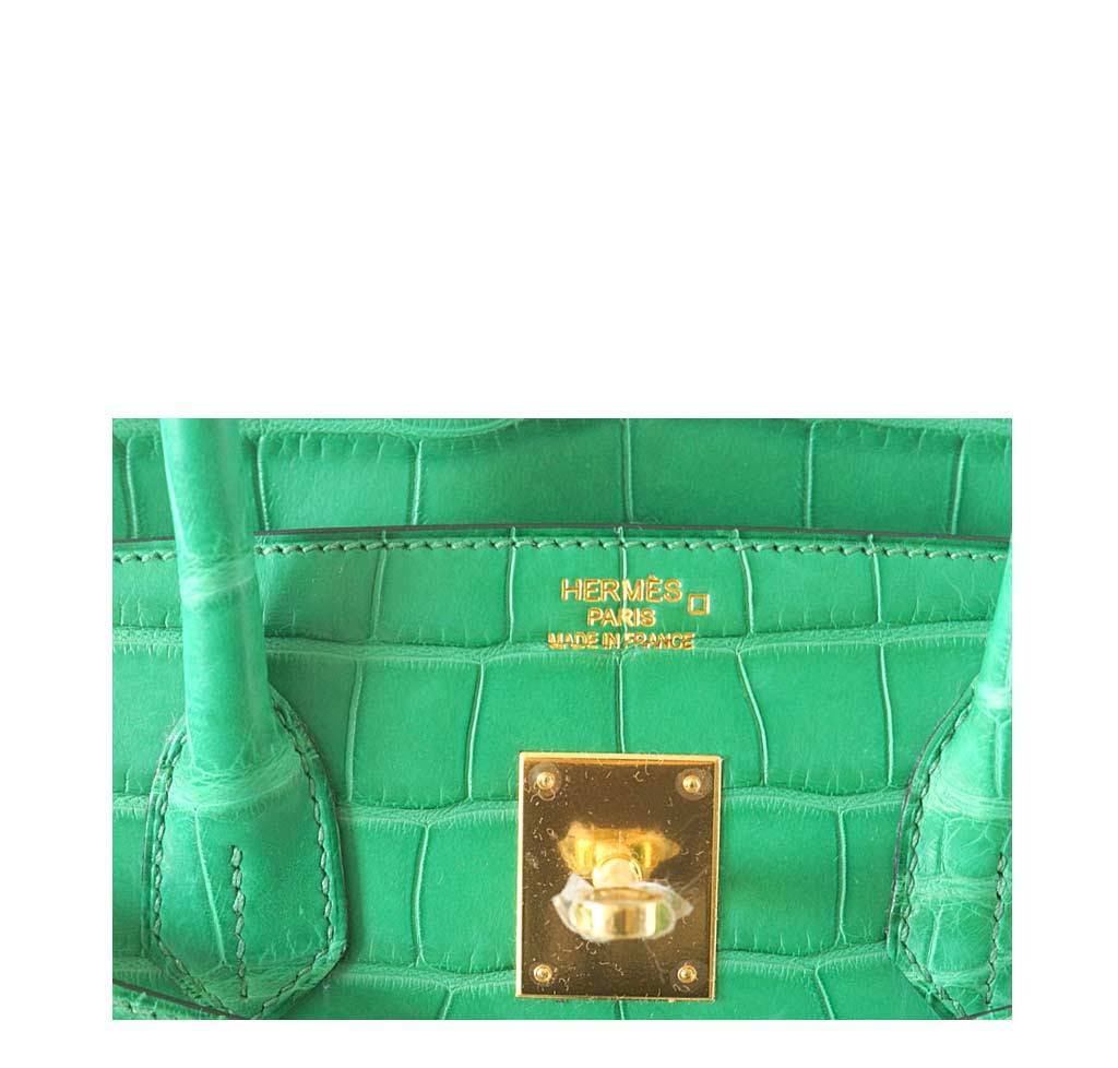 Hermes Birkin 35 Cactus Matte Alligator Gold Hardware