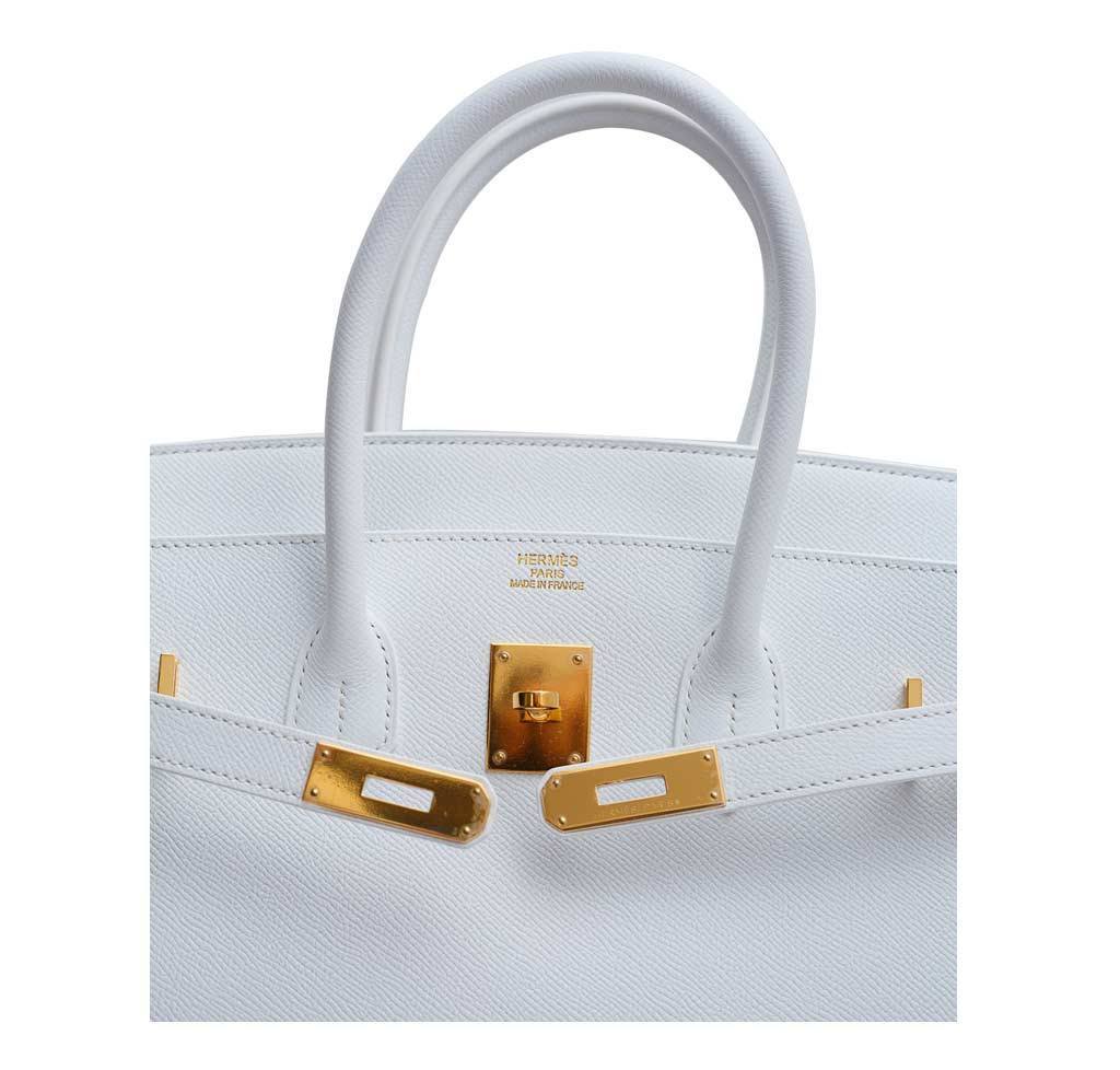 Hermès Birkin 35 Blanc Epsom Bag GHW