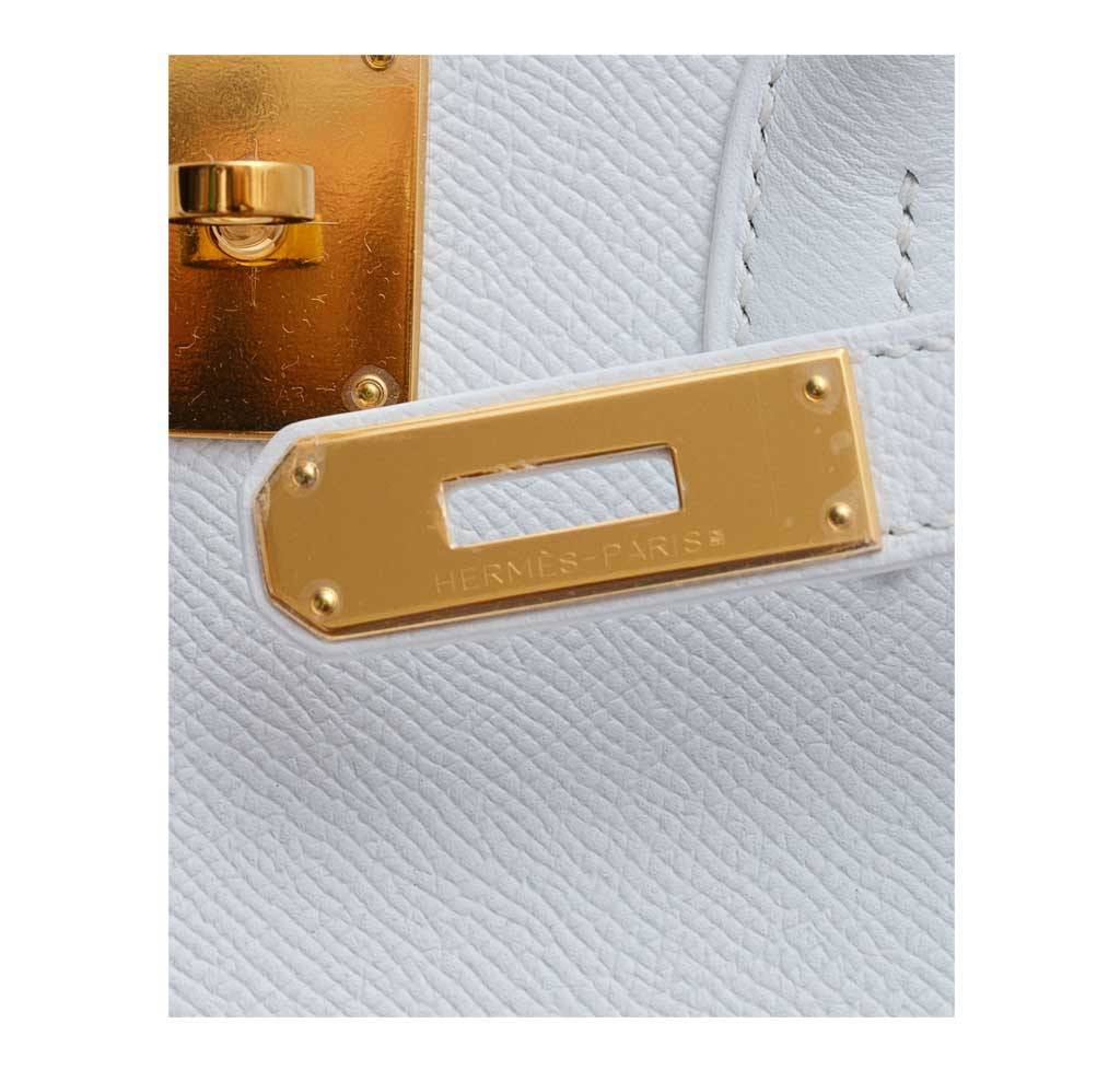 Hermès Birkin 35 Blanc Epsom Bag GHW