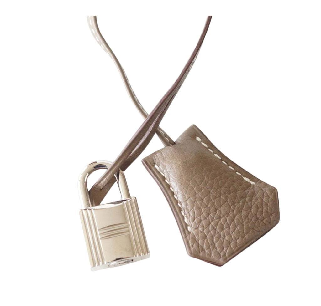 Hermes Birkin 35 Etoupe Clemence Leather Palladium Hardware