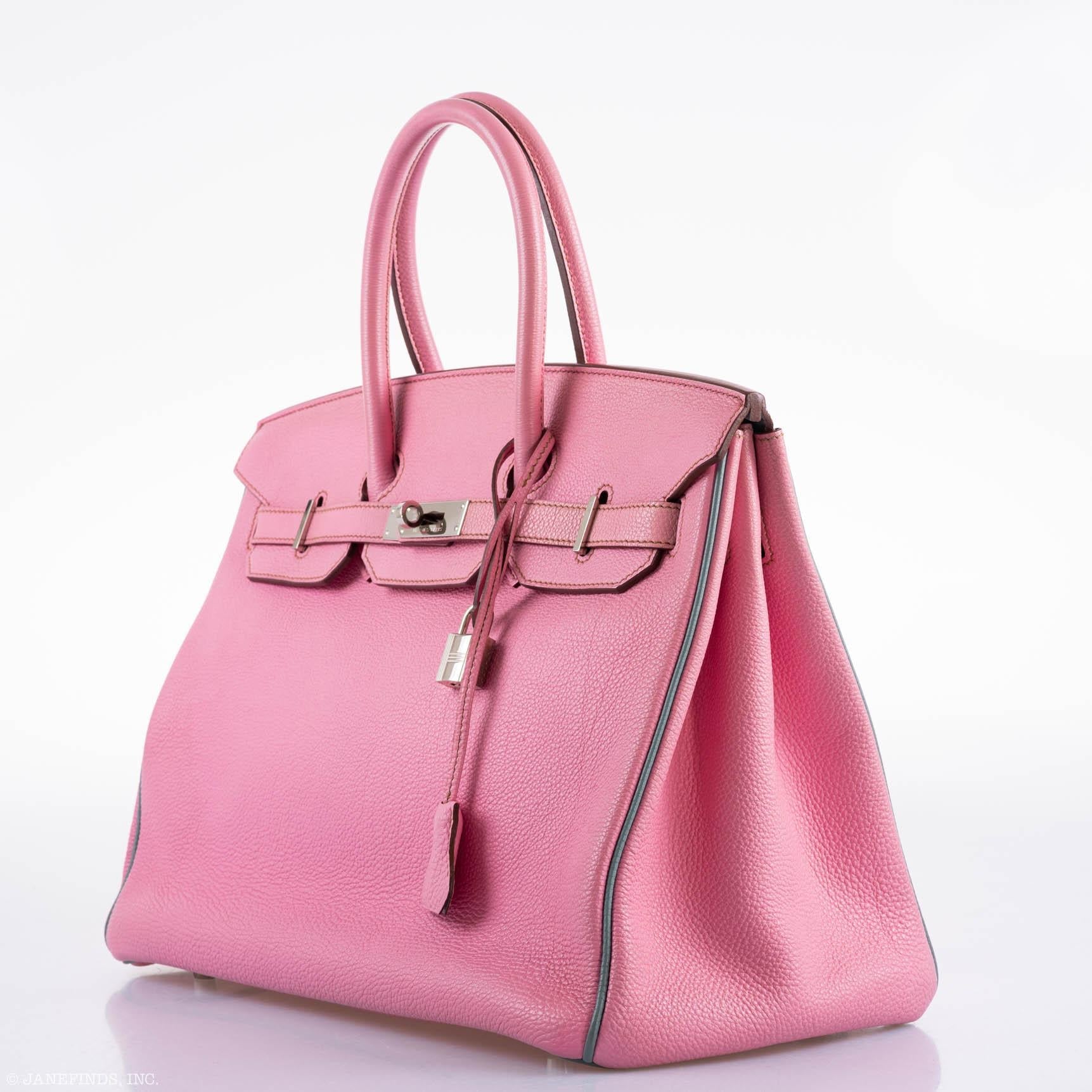 Hermes Birkin 35 HSS Bubblegum Pink & Celeste Togo Leather Palladium Hardware