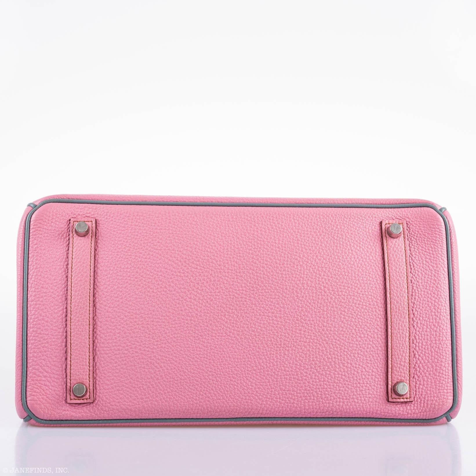 Hermes Birkin 35 HSS Bubblegum Pink & Celeste Togo Leather Palladium Hardware