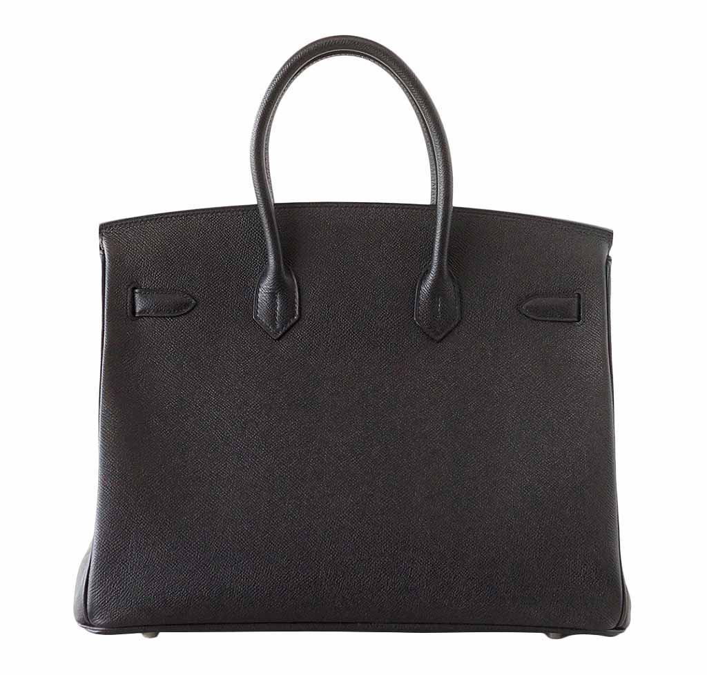 Hermes Birkin 35 Jet Black Epsom Leather Palladium Hardware