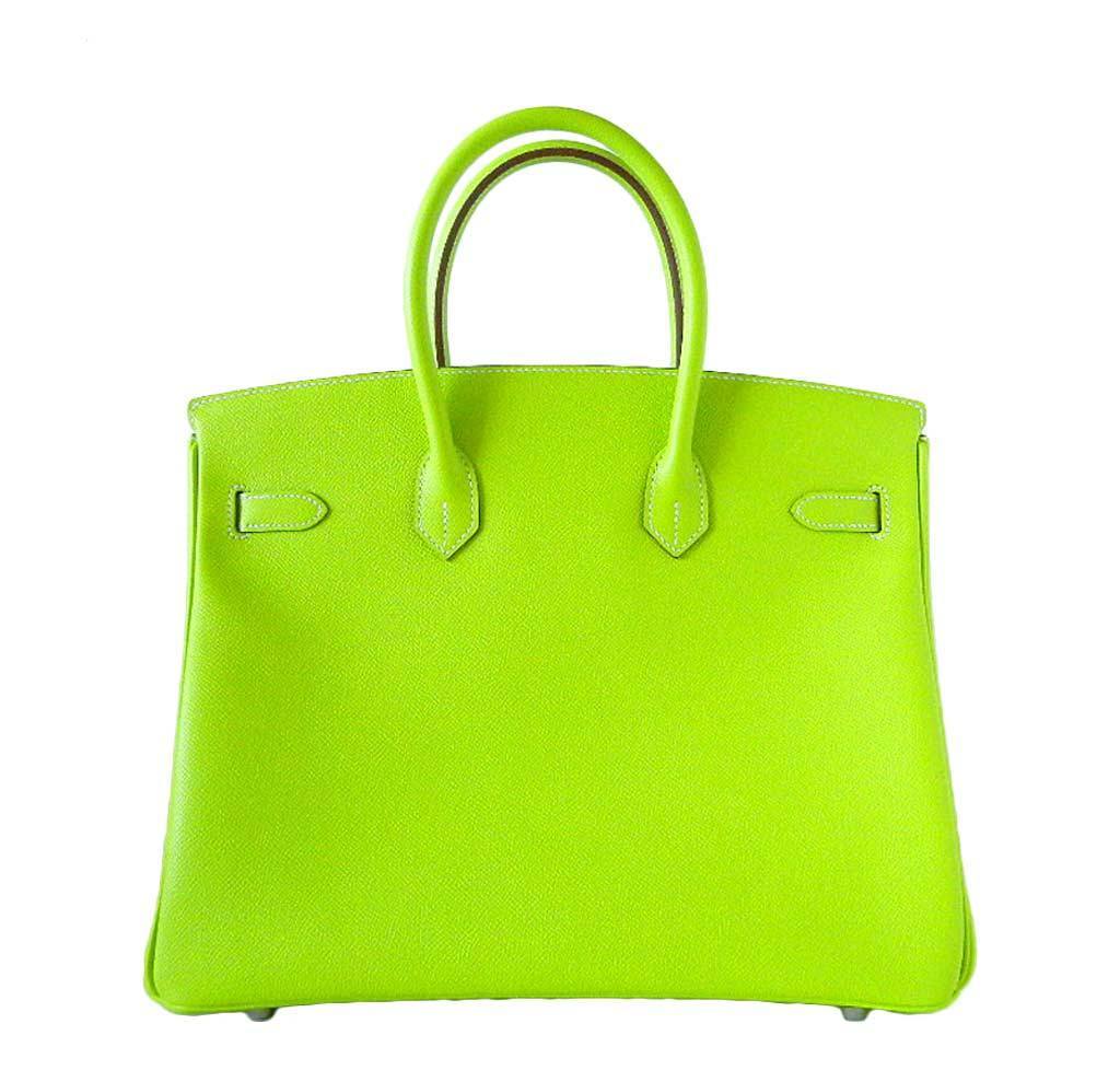 Hermes Birkin 35 Kiwi Epsom Leather Palladium Hardware