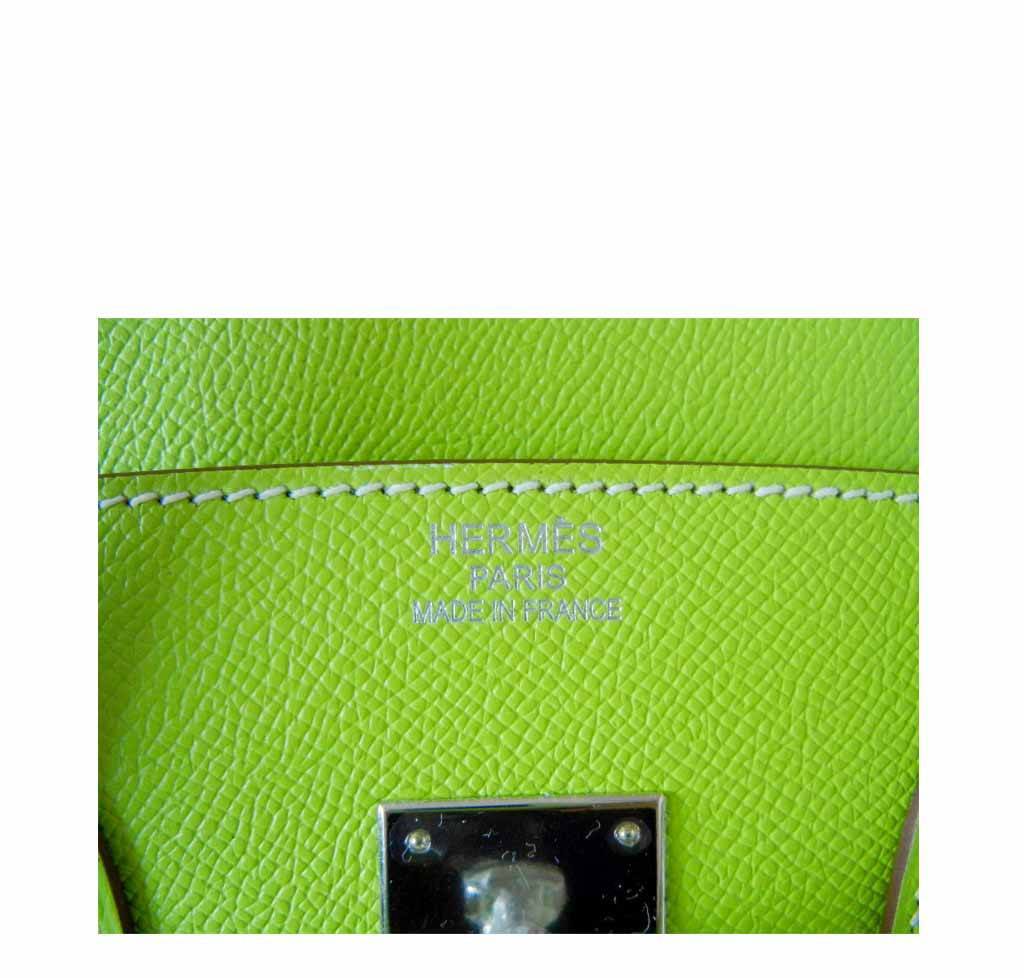 Hermes Birkin 35 Kiwi Epsom Leather Palladium Hardware