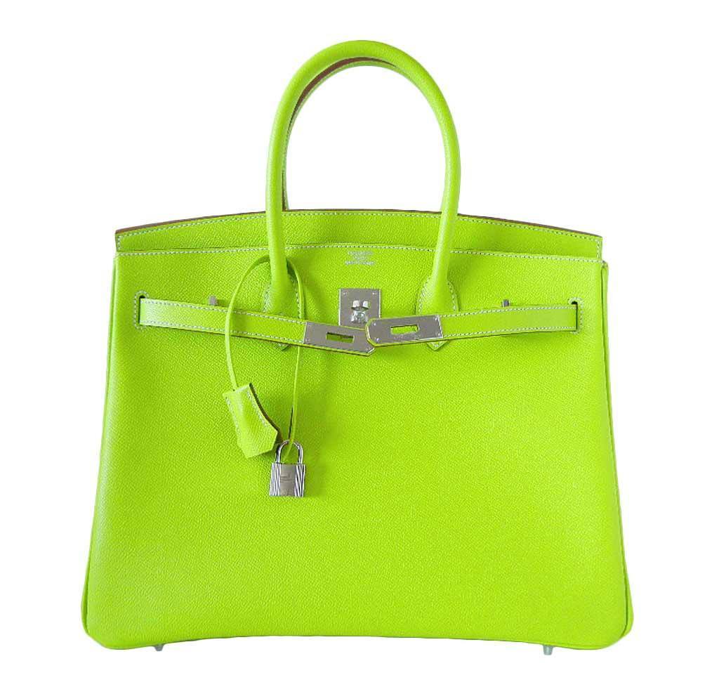 Hermes Birkin 35 Kiwi Epsom Leather Palladium Hardware