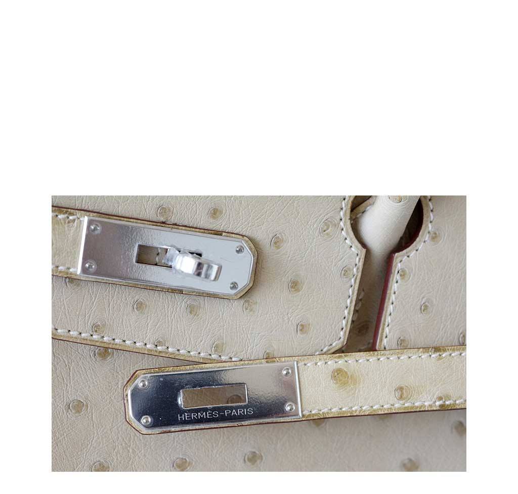 Hermès Birkin 35 Ostrich Parchemin Bag PHW