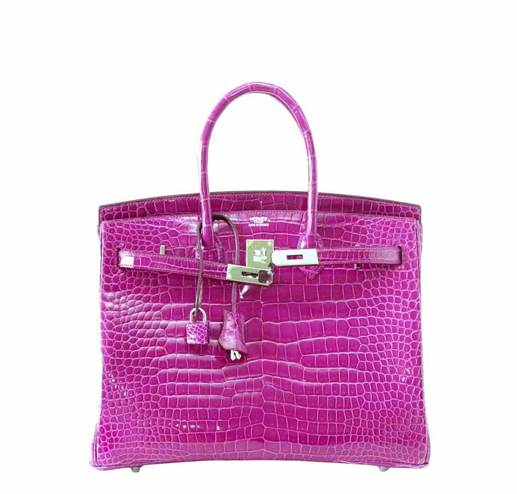 Hermès Birkin 35 Rose Scheherazade Crocodile Bag