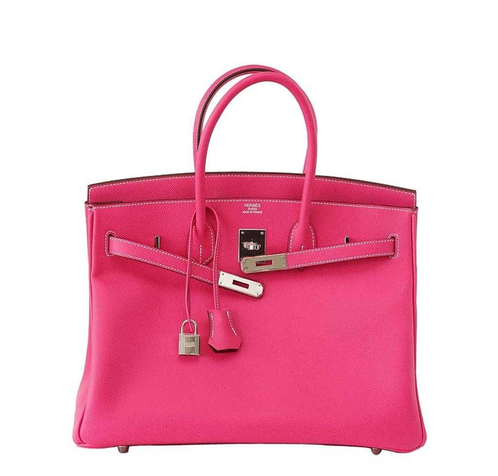 Hermes Birkin 35 Rose Tyrien Epsom Leather Palladium Hardware