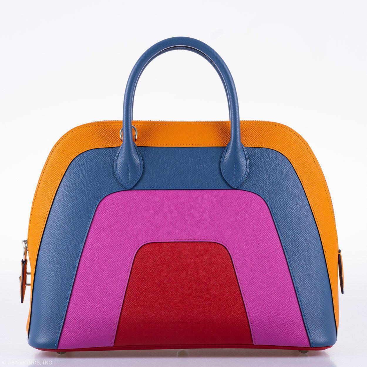 Hermes Bolide 1923 30 Rainbow Bag Sunset Epsom Palladium Hardware 2020 Y