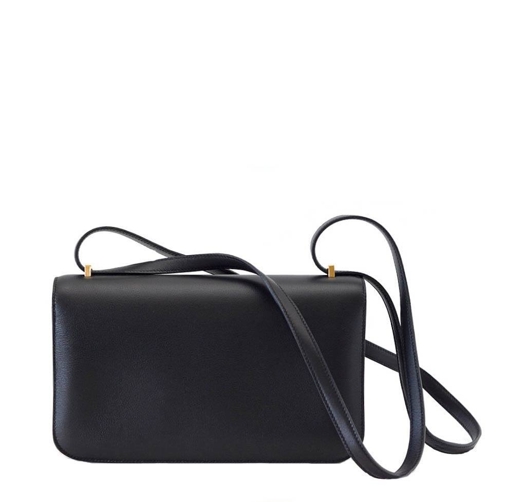 Hermes Constance Elan Black Swift Leather Gold Hardware