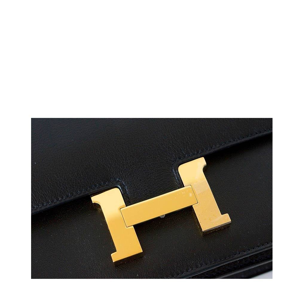 Hermes Constance Elan Black Swift Leather Gold Hardware
