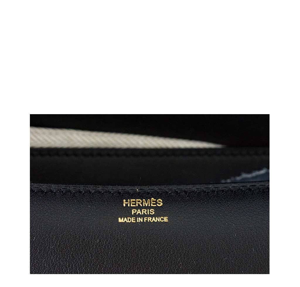 Hermes Constance Elan Black Swift Leather Gold Hardware