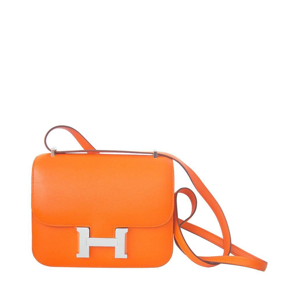 Hermes Constance Mini 18 Orange Swift Bag PHW