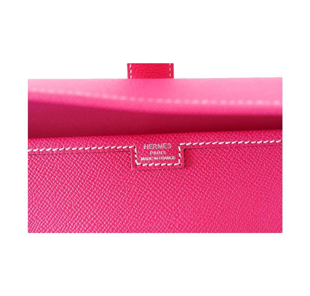 Hermes Jige 29 Rose Tyrien Epsom Leather Clutch