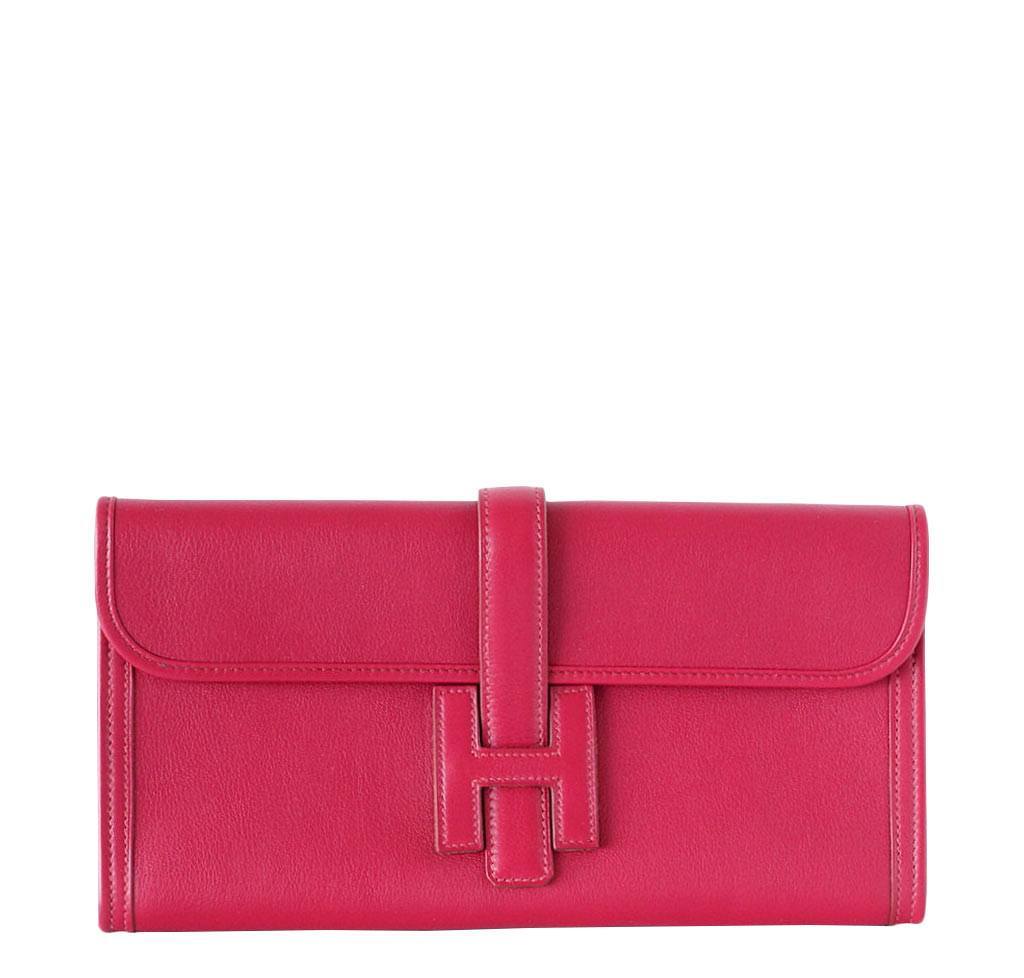 Hermes Jige 29 Rubis Swift Leather Clutch