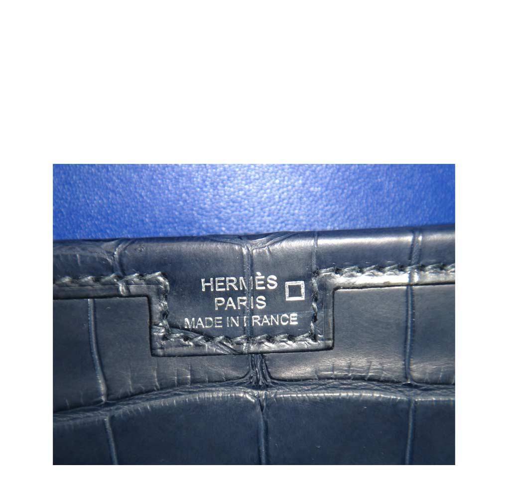 Hermes Jige 29 Clutch Bag Blue Alligator