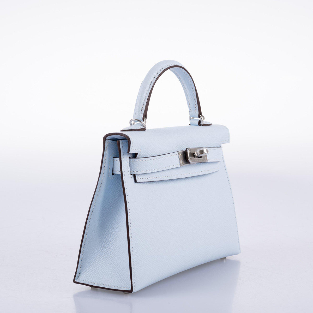 Hermes Kelly 20 Mini II Bleu Brume Hydra Epsom Palladium Hardware